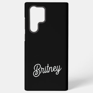 Modern Black White Personalized Monogram and Name  Samsung Galaxy Case