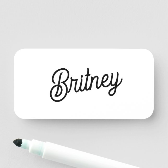 Modern Black White Personalized Monogram and Name  Tag (In Situ)