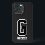 Modern Black White Personalized Monogram For Him iPhone 13 Pro Case<br><div class="desc">Protect his phone in style with this sleek monogram design. Fully customizable—update initials,  colours,  and background to match his personality. A practical and stylish gift he’ll use every day. Personalize today and make it uniquely his!</div>