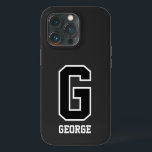 Modern Black White Personalized Monogram For Him iPhone 13 Pro Case<br><div class="desc">Protect his phone in style with this sleek monogram design. Fully customizable—update initials,  colours,  and background to match his personality. A practical and stylish gift he’ll use every day. Personalize today and make it uniquely his!</div>
