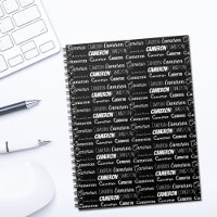Modern Black White Personalized Name Collage