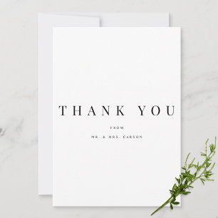 Modern Black & White Personalized Thank you Card