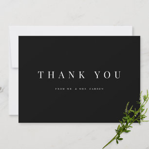 Modern Black & White Personalized Thank you Card