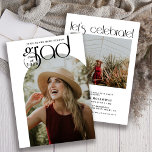 Modern Black/White Photo Class of 2026 Graduation Invitation<br><div class="desc">A Clean and Chic modern black and white typography script Graduation Class of 2026 Invitation with an arched photo frame.  Easily customize your name and 2 photos on the front and back to make it your own.</div>