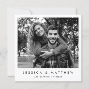 Modern Black & White Photo Frame Save the Date