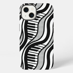 Modern Black White Piano Wavy iPhone 13 Case