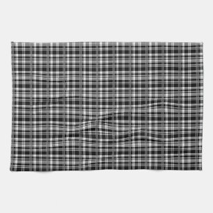 Modern Black white  plaid Kitchen Towel