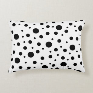 Modern Black White Polka Dot Accent Pillow
