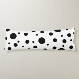 Modern Black White Polka Dot Body Pillow