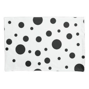 Modern Black White Polka Dot Pillowcase