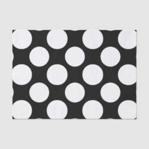 Modern Black White Polka Dots Pattern Tissue Paper