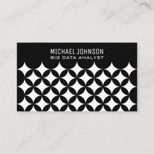 Modern Black White Professional Big Data Analyst Business Card