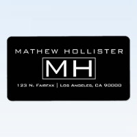 Modern Black & White Professional Monogrammed