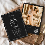 Modern Black White QR Code Photo Wedding Invitation<br><div class="desc">Share your wedding details in a sleek, modern way with this black and white photo wedding invitation featuring a built-in QR code. The minimalist design combines bold editorial typography with space for your favourite engagement photo, creating a timeless look. The QR code makes it easy for guests to access your...</div>