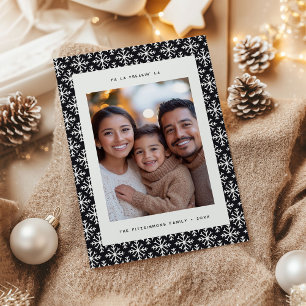 Modern Black & White Scandinavian Snowflake Card