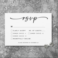 Modern Black White Script Minimal Wedding