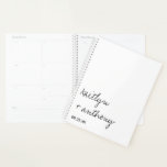 Modern Black & White Script Minimalistic Wedding Planner<br><div class="desc">Get ready for your big day in style with this modern and very trendy wedding planner. The design is easy to personalize with your own names and wedding date and you can keep all your design ideas, important wedding information and much more safely together in this personalized planner. Matching wedding...</div>