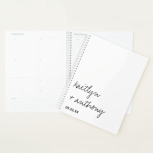 Modern Black & White Script Minimalistic Wedding Planner