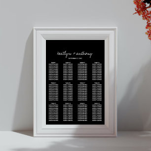 Modern Black & White Script Minimalistic Wedding Poster
