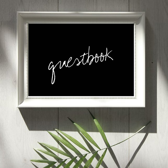 Modern Black & White Script Minimalistic Wedding Poster (Creator Uploaded)