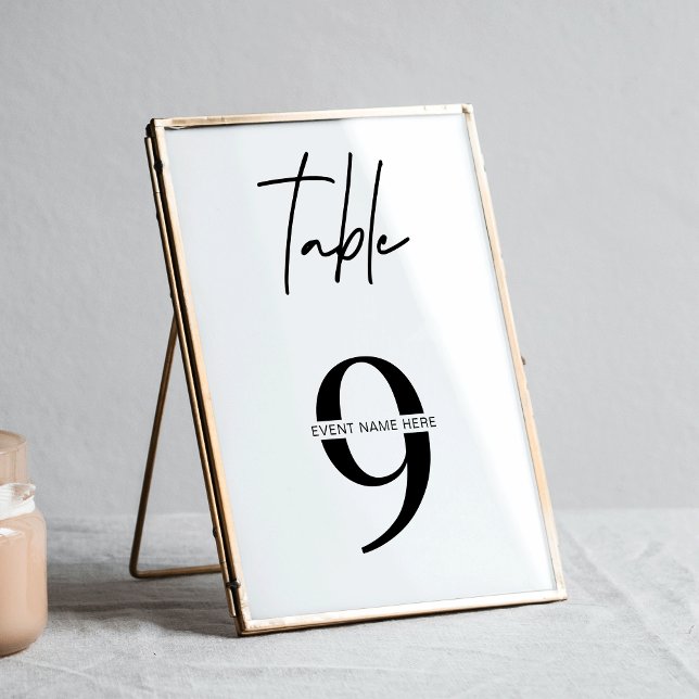 Modern Black & White Seating Chart Table Numbers (Creator Uploaded)