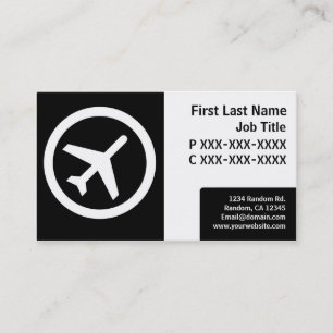 Modern black white simple airplane cards