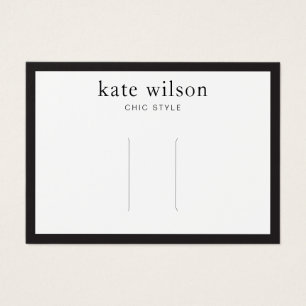 Modern Black White Small Hair Clip Display Card