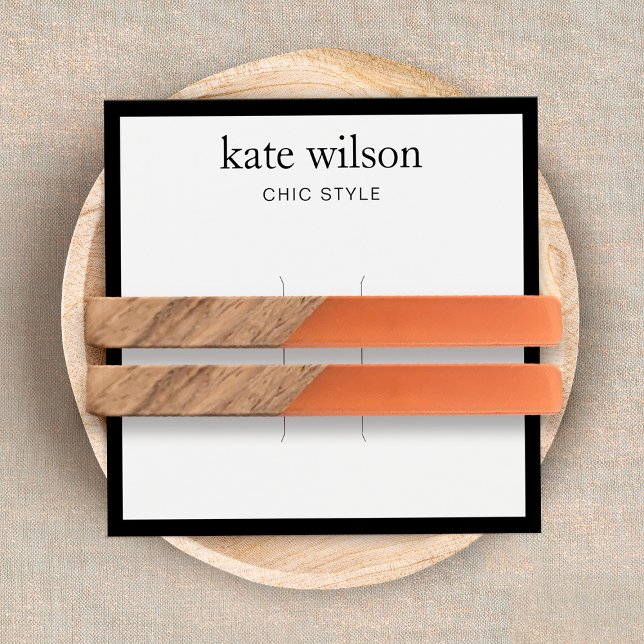 Modern Black White Small Hair Clip Display Card (Creator Uploaded)