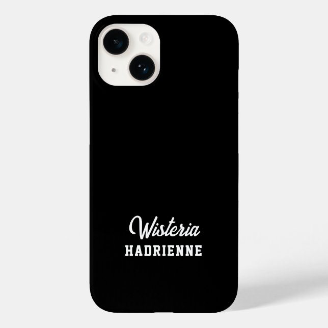 Modern Black White Sports Monogram Name Case-Mate iPhone Case (Back)