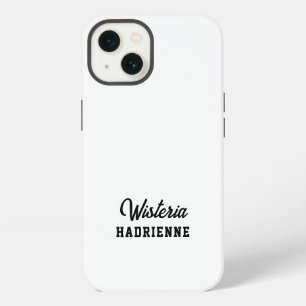 Modern Black White Sports Monogram Name iPhone 13 Case