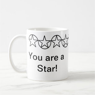 Modern Black & White Star Personalized Mug