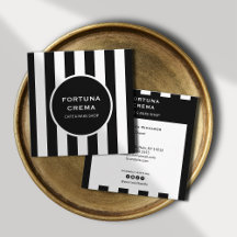 Modern Black & White Stripes Business Name