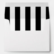 Modern Black White Stripes for 5x7 Invitation Card Envelopes