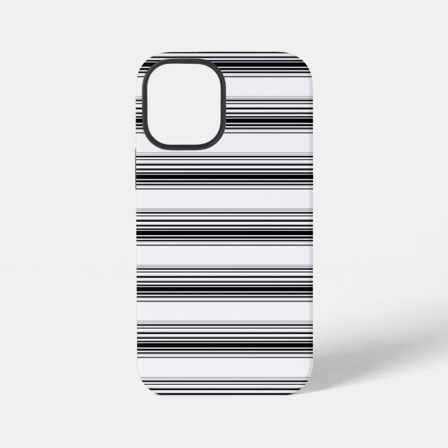 Modern black white stripes iPhone case (Back)