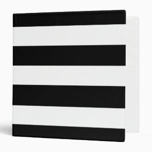 Modern Black White Stripes Pattern Binder