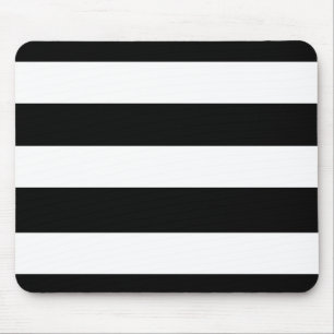 Modern Black White Stripes Pattern Mouse Pad