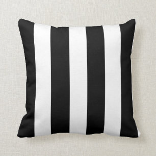 Modern Black White Stripes Pattern Throw Pillow