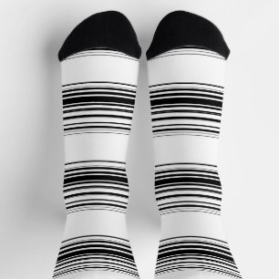 Modern black white stripes socks
