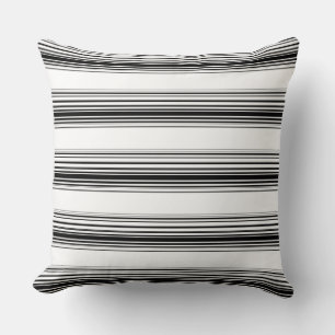Modern black white stripes throw pillow