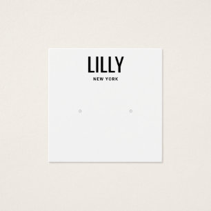 Modern Black White Stud Earring Display Card