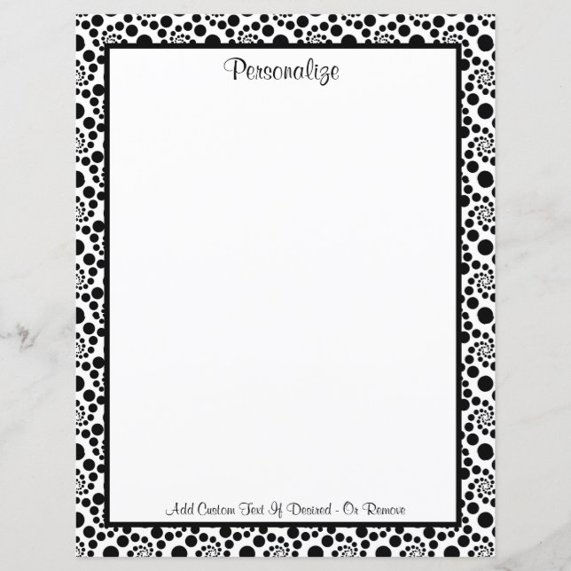 Modern Black & White Swirls Abstract Pattern (Front)