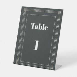 Modern Black & White Table Numbers Template Cust Pedestal Sign