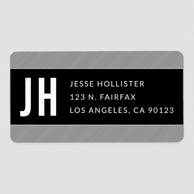 Modern Black & White Thin Stripes Return Address Label (Creator Uploaded)