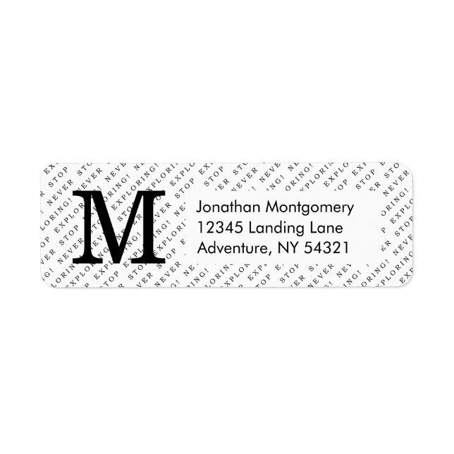 Modern Black & White Travel Typography Monogram (Front)