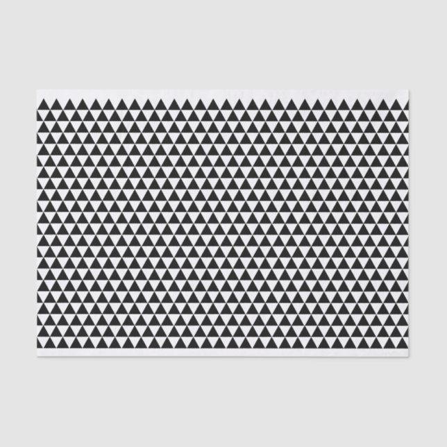 Modern Black White Triangles Chic Custom Gift Wrap Tissue Paper (Front)