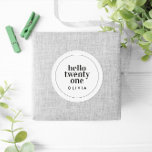 Modern black white typography 21 photo birthday classic round sticker<br><div class="desc">Modern minimal black and white typography photo simple contemporary 21st birthday party invite. Age can be customized.</div>