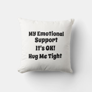 Modern black white typography cute humour hug me throw pillow