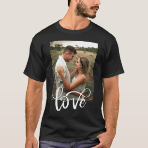 Modern Black & White Typography Photo Valentine T-Shirt