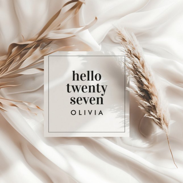 Modern black white typography simple birthday invitation (Creator Uploaded)