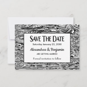 Modern Black White Watercolor Wedding Custom Save The Date